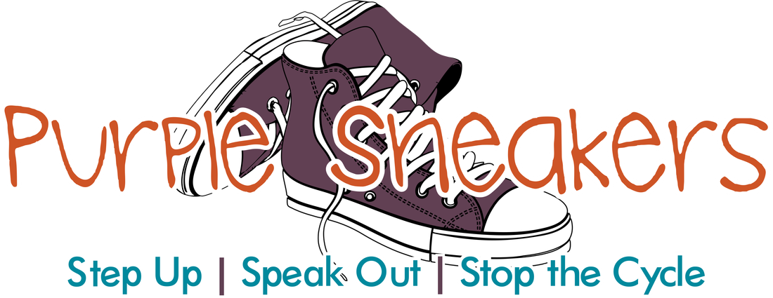 Purple Sneakers Logo - Step Up, Speak Out, Stop the Cycle