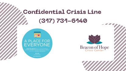 Confidential Crisis Line 317-731-6140 A Place For Everyone, Beacon of Hope Crisis Center Logo